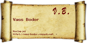 Vass Bodor névjegykártya