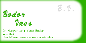 bodor vass business card